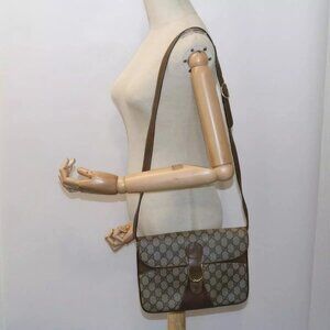 GUCCI GG Supreme Shoulder Bag PVC Leather Beige Auth
